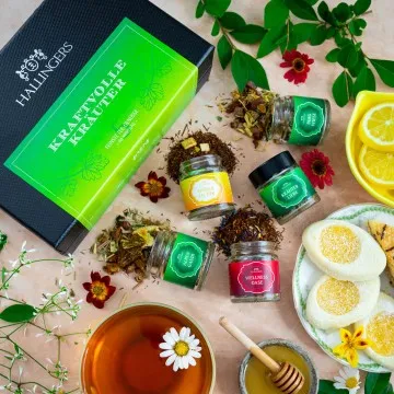 Kraftvolle Kräuter (5 Grün-Tees im Glas)