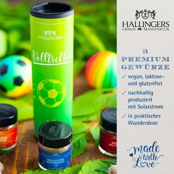 Fußball - Gewürz-Set, 3 Gläser in Geschenkdose