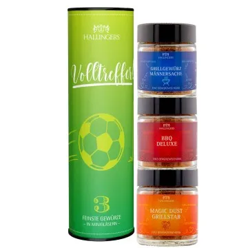 Fußball - Gewürz-Set, 3 Gläser in Geschenkdose