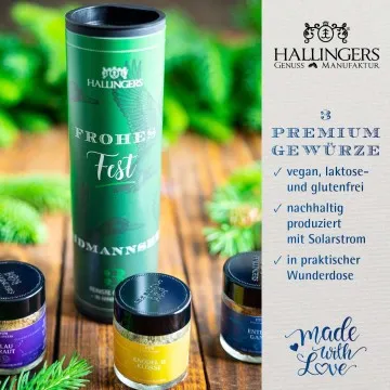 Frohes Fest Waidmannsheil - Gewürz-Set, 3 Gläser in Geschenkdose