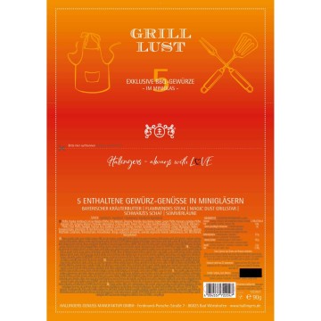 5er Premium-Grill-Gewürze als Geschenk-Set (90g) - Grilllust (Set)