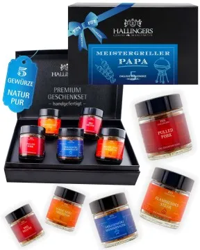 Meistergriller Papa - Gewürz-Set, 5er Geschenkbox & Booklet