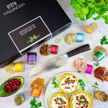 Deluxe Selektion 24 & Deluxe Santoku (24 Gewürze im Glas)