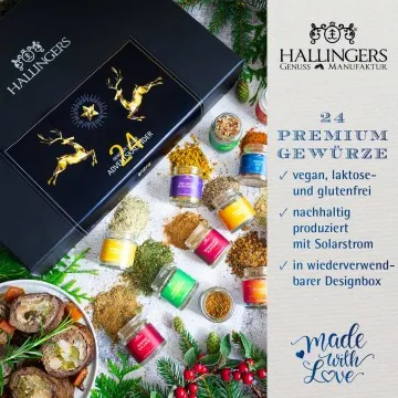 Goldene Elche (24 Winter-Gewürze im Glas)