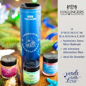 Fröhliche Weihnachten - Badesalze-Set, 3x Badezusatz Totes Meer