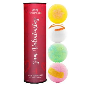 Zum Valentinstag (4 Badebomben im Mix)