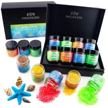 Frohe Ostern - Blue (8 Badesalze im Glas)