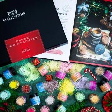 Frohe Weihnachten & Happiness is handgemacht (24 Badesalze im Glas)