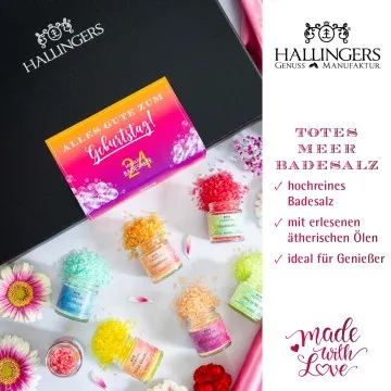 Alles Gute zum Geburtstag - Badesalze-Set, 24x Badezusatz Totes Meer