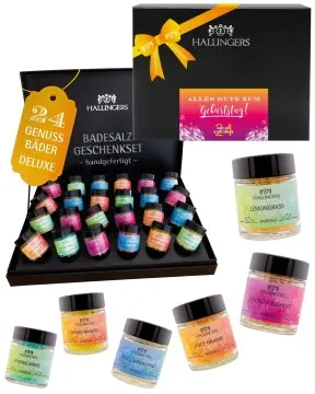 Alles Gute zum Geburtstag - Badesalze-Set, 24x Badezusatz Totes Meer