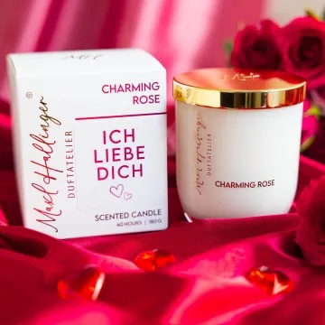 Ich liebe Dich pink (Rosen-Duftkerze)