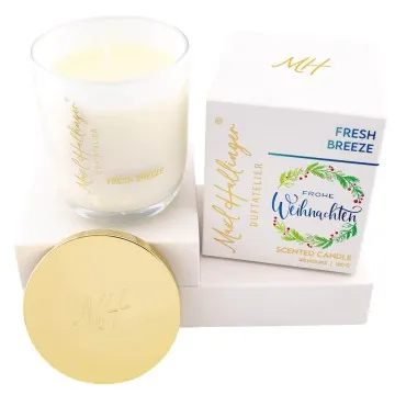 Frohe Weihnachten grüner Kranz (Fresh-Breeze-Duftkerze)