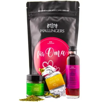 Für Oma (Bundle) - Muttertagsgeschenk Wundertüte Geschenkset Nougat Waldhimbeerbalsam & Gewürz zum Muttertag (77g)