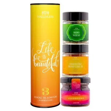 Life is beautiful (3er Gewürz, Tee, Konfitüre)