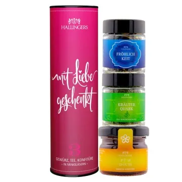 Mit Liebe geschenkt (3er Gewürz, Tee, Konfitüre)