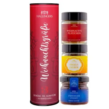 Weihnachtsgrüße (3er Gewürz, Tee, Konfitüre)